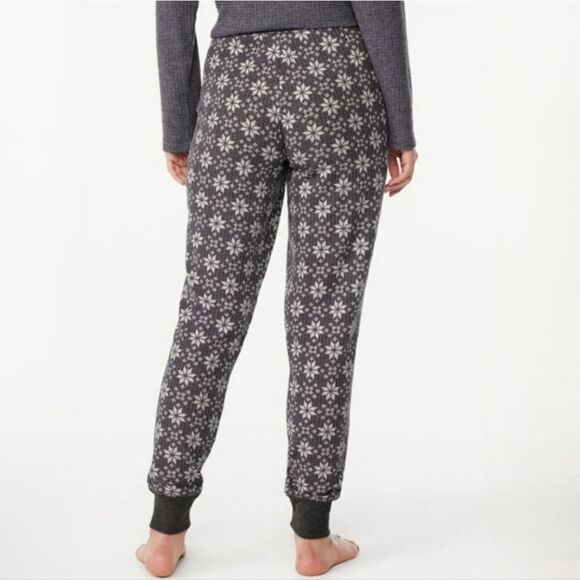 Joyspun Women's Charcoal Gray Snowflake Joggers - Picture 3 of 14